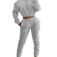 thumbnail image 3 of Frontwalk Women's Fleece Jogger Tracksuit Set, Long Sleeve Hooded Sweatshirt & Pants, 2-Piece Set, 3 of 6