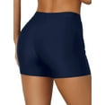 thumbnail image 3 of Charmo Womens Swim Shorts with Ruched Pockets High Waisted Board Shorts Swimsuit Bottom, 3 of 6