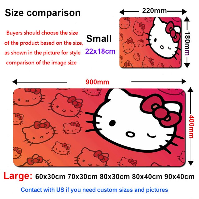 Hellos Cat Kittys-alfombrilla de ratón Kawaii para Gaming, alfombrilla antideslizante para ordenador portátil, Accesorios de escritorio