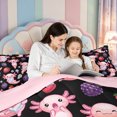 thumbnail image 4 of Manfei Ocean Axolotl Full Size Comforter Sets,Cartoon Salamander Bedding Comforter Set,Pink Reversible,3-Piece,1 Comforter and 2 Pillowcases, 4 of 7