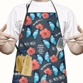 thumbnail image 2 of Pioneer Flower Floral Print Pattern Apron-Garden Aprons for Women with Pockets-Cotton Linen Waterproof Kitchen Cooking Gardening Aprons Adjustable for Kitchen,Cooking,BBQ and Salon 33x27 Inch, 2 of 7