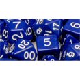 thumbnail image 2 of Set of 15 Large High-Visibility Polyhedral Dice: Opaque Dark Blue with White Numbers (3d4 4d6 2d8 1d10 1d% 1d12 3d20), 2 of 4