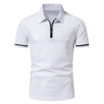 thumbnail image 2 of Dvkptbk T-Shirt Homme Décontracté Ajusté Patchwork Manches Courtes Col Rabattu en Solde, 2 of 7