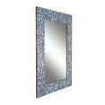 thumbnail image 6 of DecMode 26" x 36" Blue Quatrefoil Bone Inlay Wall Mirror, 6 of 12