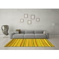 thumbnail image 3 of Ahgly Company Machine Washable Indoor Square Abstract Yellow Modern Area Rugs, 7' Square, 3 of 4