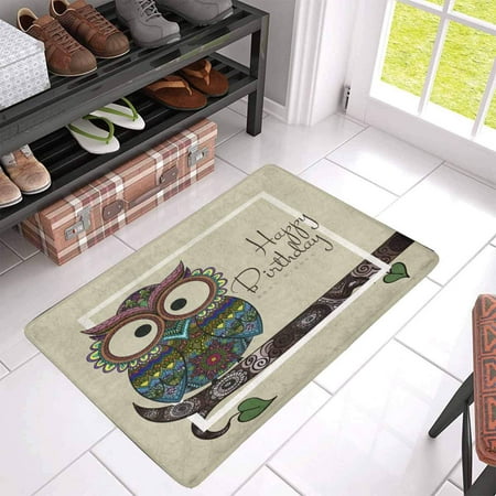 Pop Owl On The Patterned Door Mat Home Decor Indoor Entrance