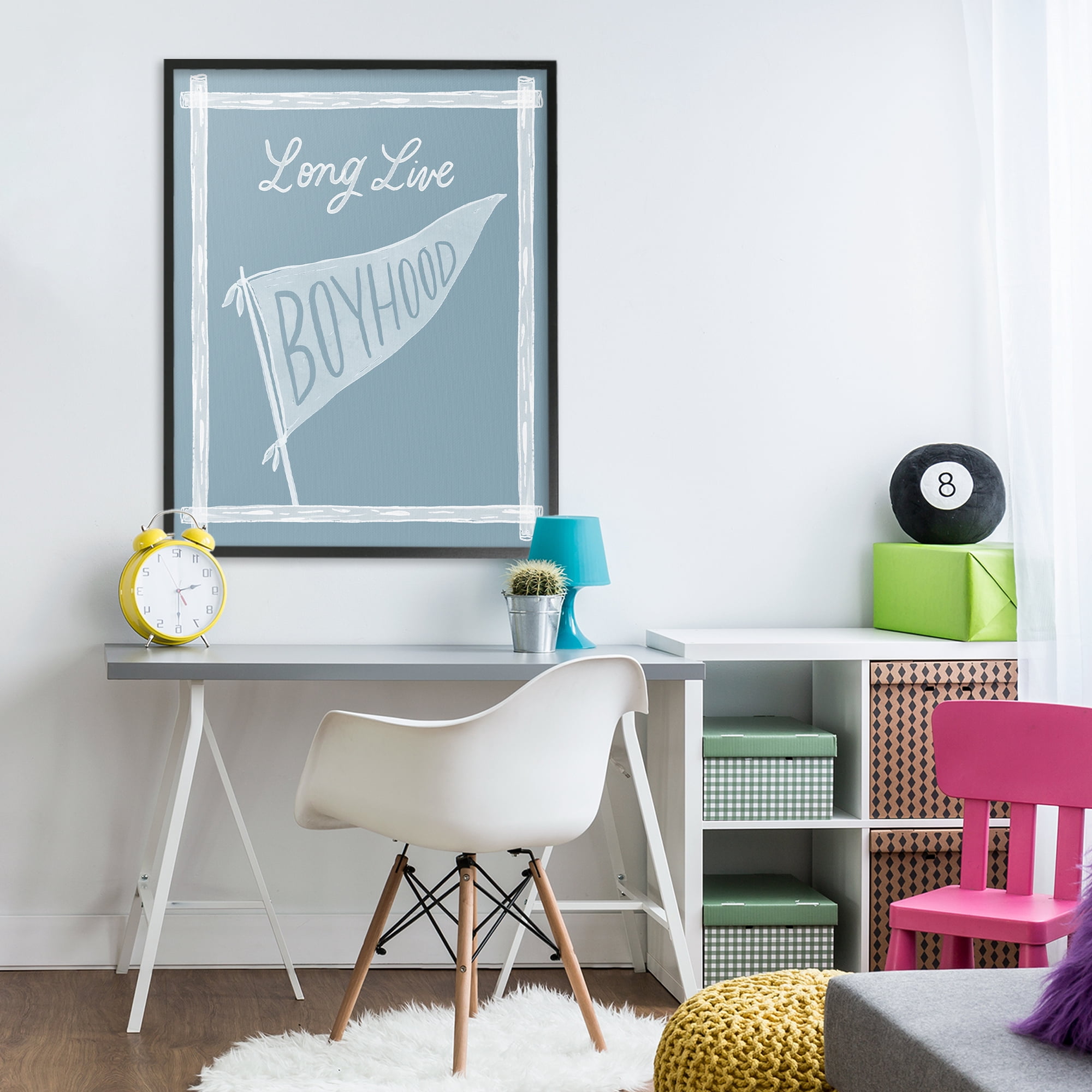 Stupell Industries Long Live Boyhood with Border Black Framed Giclee Art, design by Cherrywood Lane