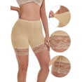 thumbnail image 3 of DARING DIVA Women's Wide Lace Trim Shorts Mid Thigh Slimme Underwear XXL Beige, 3 of 6