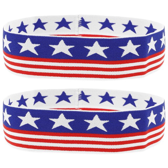 ETEREAUTY 2-Pack National Flag Headbands for Sports Fitness, Elastic Non- Workout Hairbands Accessories