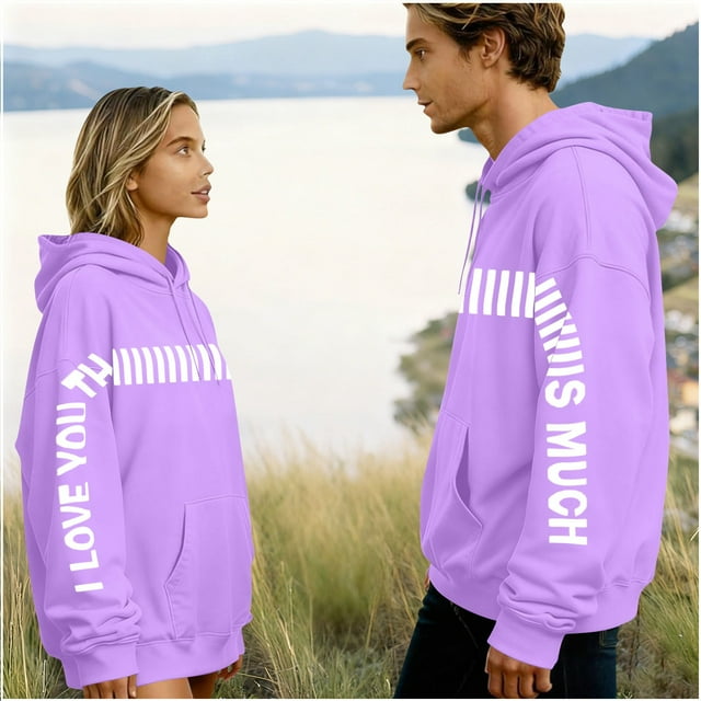 Elvqul Chandails Molletonnés à Enfiler pour Femmes, Chemises de Fête, Chandails à Capuchon Décontractés, Chandails Graphiques de la Saint-Valentin pour Femmes