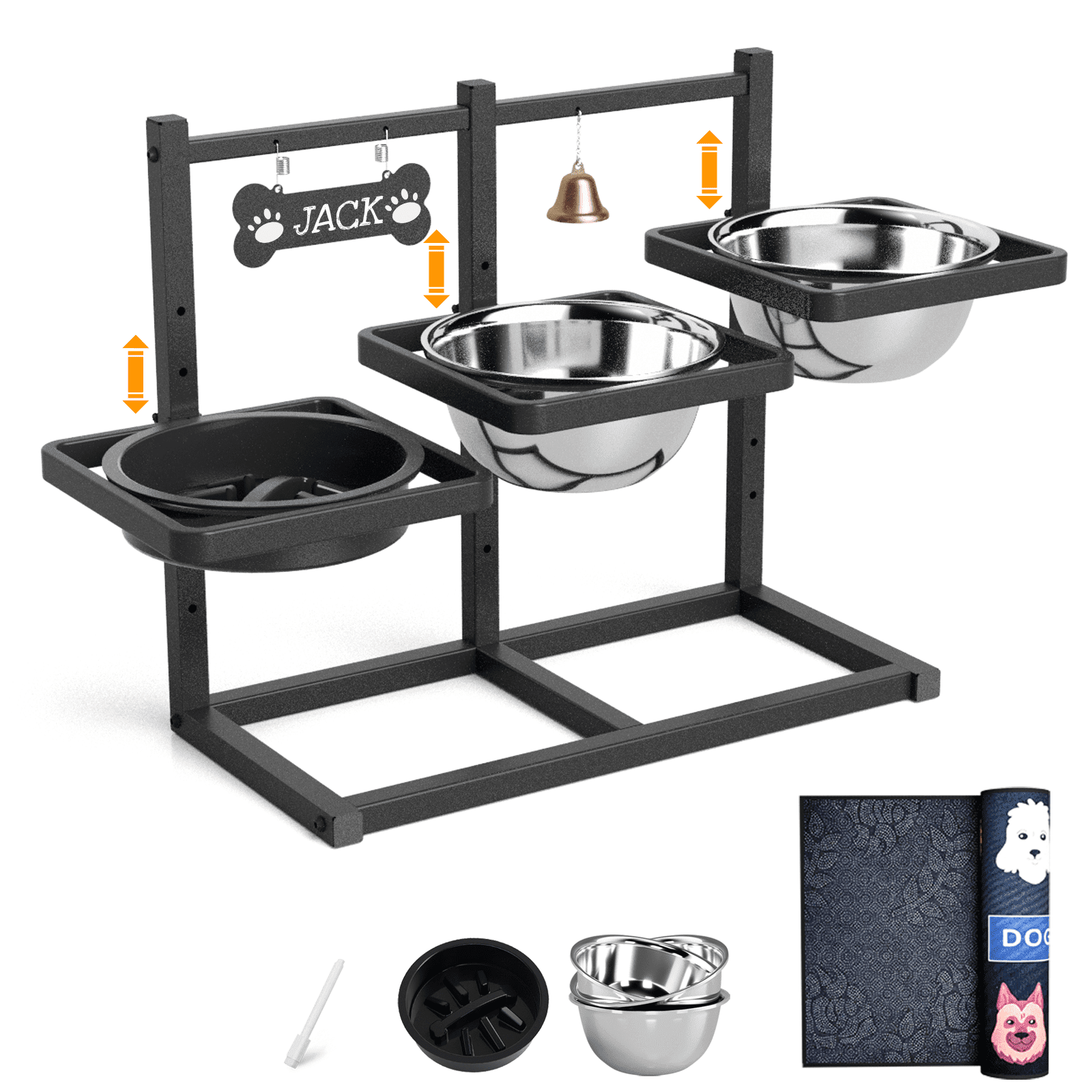 Special Dog Bowls Adjustable Elevated Dog Bowls With Stand - 3 Height  Ceramic Bowls With Silicone Mat For Medium Dogs Wooden Dog Bowl Elevated