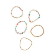 SAACHI DREAM Beaded, Stackable Bracelet Set, Pink, Set Of 5