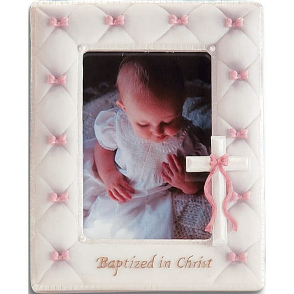Fashion Resin-Stone Girls Pink Baptism 3.5X5 Photo Frame (5.4 X 7) Made In China gp842