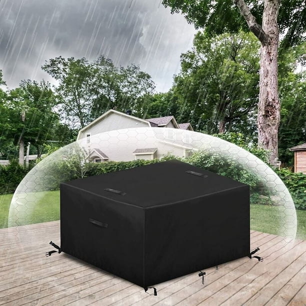 Fundas para muebles de patio resistentes, duraderas y resistentes a la intemperie, fundas para muebles de patio con palanca ajustable para un diseño resistente al viento, 123 x 123 x 74 cm