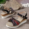 thumbnail image 6 of Mostsola Womens Sandals Peep Toe Wedge Espadrilles Casual Summer Beach Shoes Ankle Strap Heels, 6 of 8