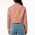thumbnail image 4 of SWSMCLT Women's Short Moto Jacket Collared Slim Fit Crop Jackets Zip Up Motorcycle Coat Long Sleeve Suede Vegan Leather Fall Pockets Peach 8-10, 4 of 5