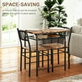 thumbnail image 3 of HOMCOM 3-Piece Small Dining Table Set, Kitchen Table and Chairs with Built-in Storage Rack and Steel Frame, Brown, 3 of 9