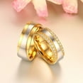 thumbnail image 4 of Bagues Couples CZ pour Mariage Engagement, Or, 4 of 5