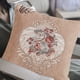 thumbnail image 4 of Cojín decorativo con diseño floral europeo en relieve | Cojín cuadrado de 45 cm para sofá y cama | Cojín para el respaldo y la cintura | Azul, rojo, caqui y verde, 4 of 6