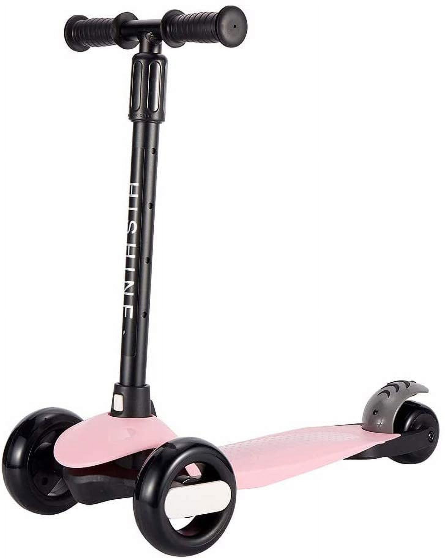HighTech Mega GlideKick 3-Wheel Foldable Scooter With Lightup Wheels & Extendable T-Bar - Purple