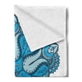 thumbnail image 2 of Mandala Soft Flannel Fleece Throw Blanket, Old Aged Artisan Occult Power with Tulip Petal and Crescent Moons Design, Cozy Plush for Indoor and Outdoor Use, 50" x 70", Blue, by Ambesonne, 2 of 5