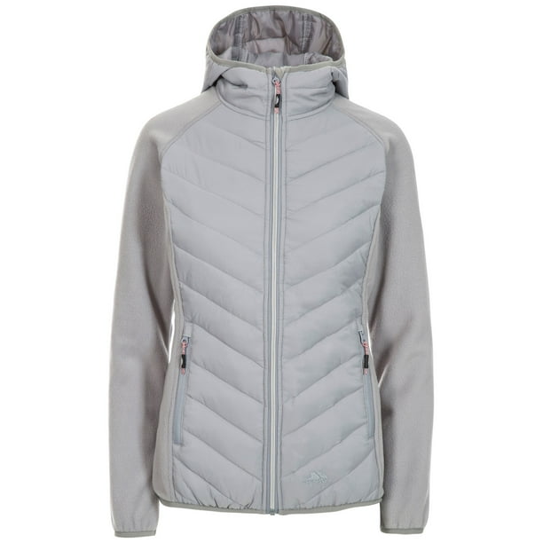 Trespass - Chaqueta polar acolchada modelo Boardwalk para mujer (Platino)