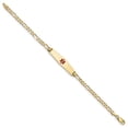 thumbnail image 2 of Primal Gold 14 Karat Yellow Gold Medical Soft Diamond Shape Red Enamel Flat Figaro Link ID Bracelet, 2 of 3