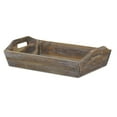 thumbnail image 2 of Kitchen Dinning Gift Deep Wooden Shabby Brown Tray With Side Handles, 2 of 7