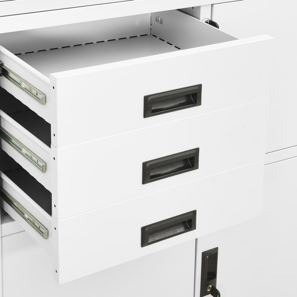vidaXL Filing Cabinet Storage File Cabinet with Shelves for Living Room Steel