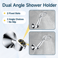 thumbnail image 2 of BRIGHT SHOWERS Strong Adhesive Shower Head Holder with Dual Angle Adjustable, Wall Mounted Handheld Shower Bracket, Easy Installation, Screw Mounting Options, Chrome, 2 of 7