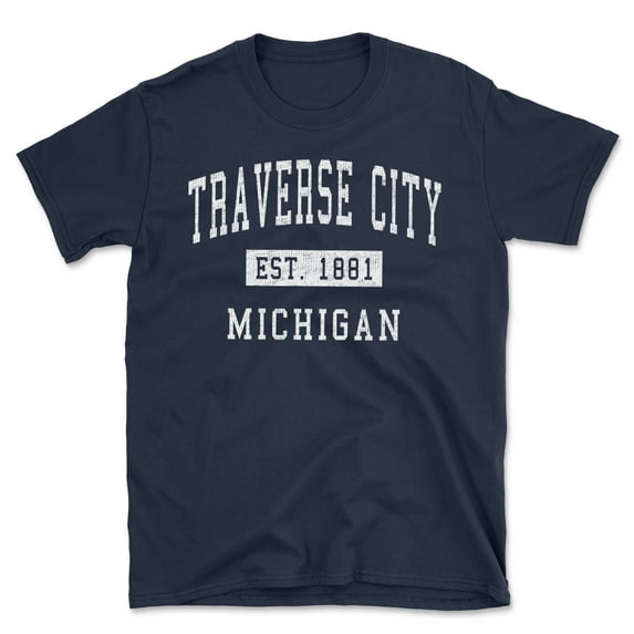 Traverse City Michigan Classic Established Men's Cotton T-Shirt