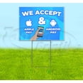 thumbnail image 1 of We Accept Online Pay (18" x 24") Yard Sign, Includes Metal Step Stake, 1 of 6