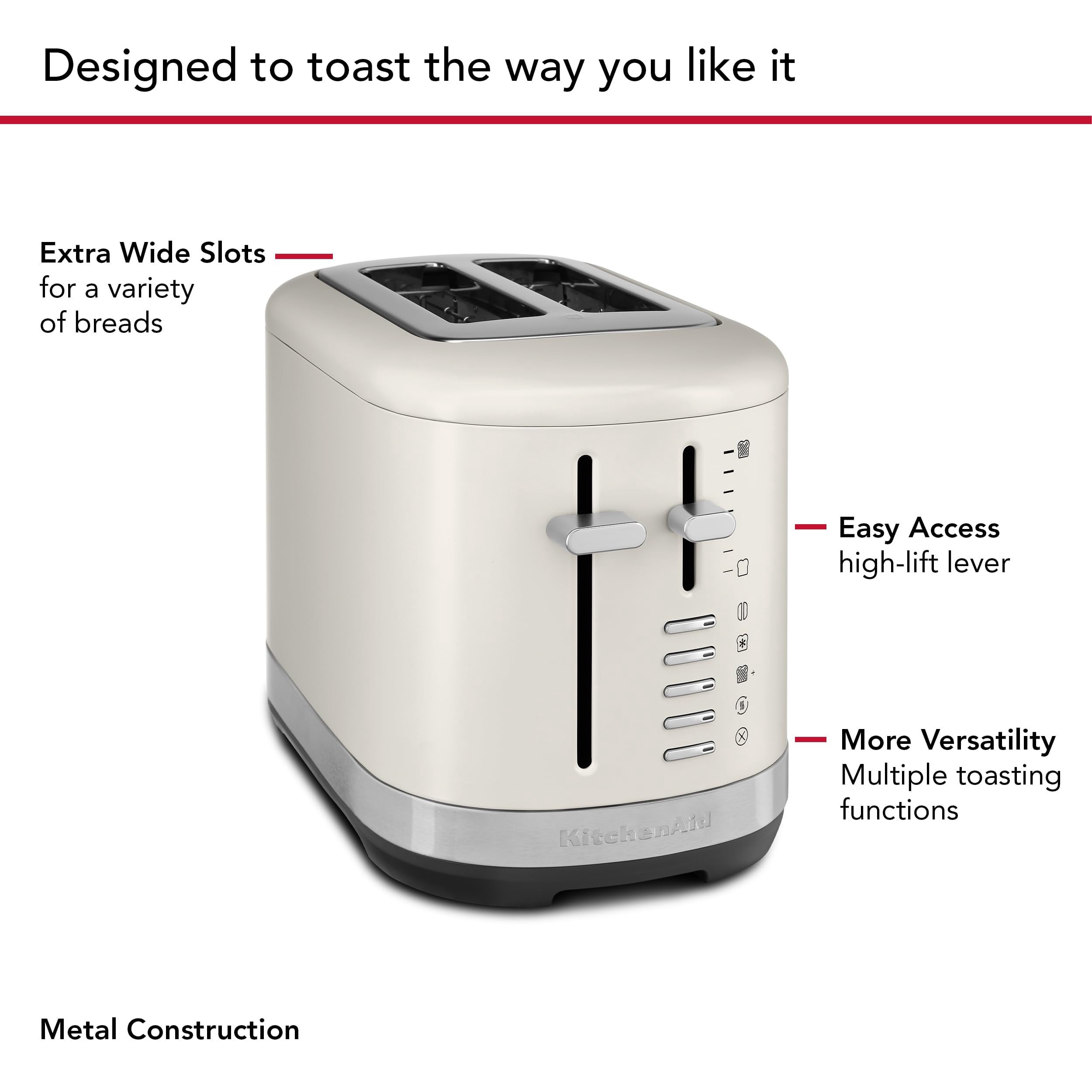 KitchenAid 2 Slice Toaster, KMT2109, Porcelain White