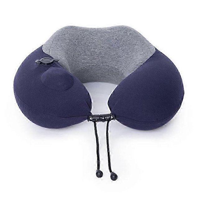 Type B Inflatable Memory Foam Pillow Travel U Shaped Neck Cushion with Gourd Buckle