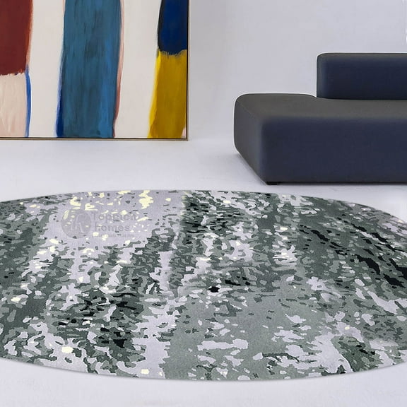 Handmade Rug 5X7, Geometric Wool, Tufted Area Rugs, Bed, Living, Room, Oval Carpet