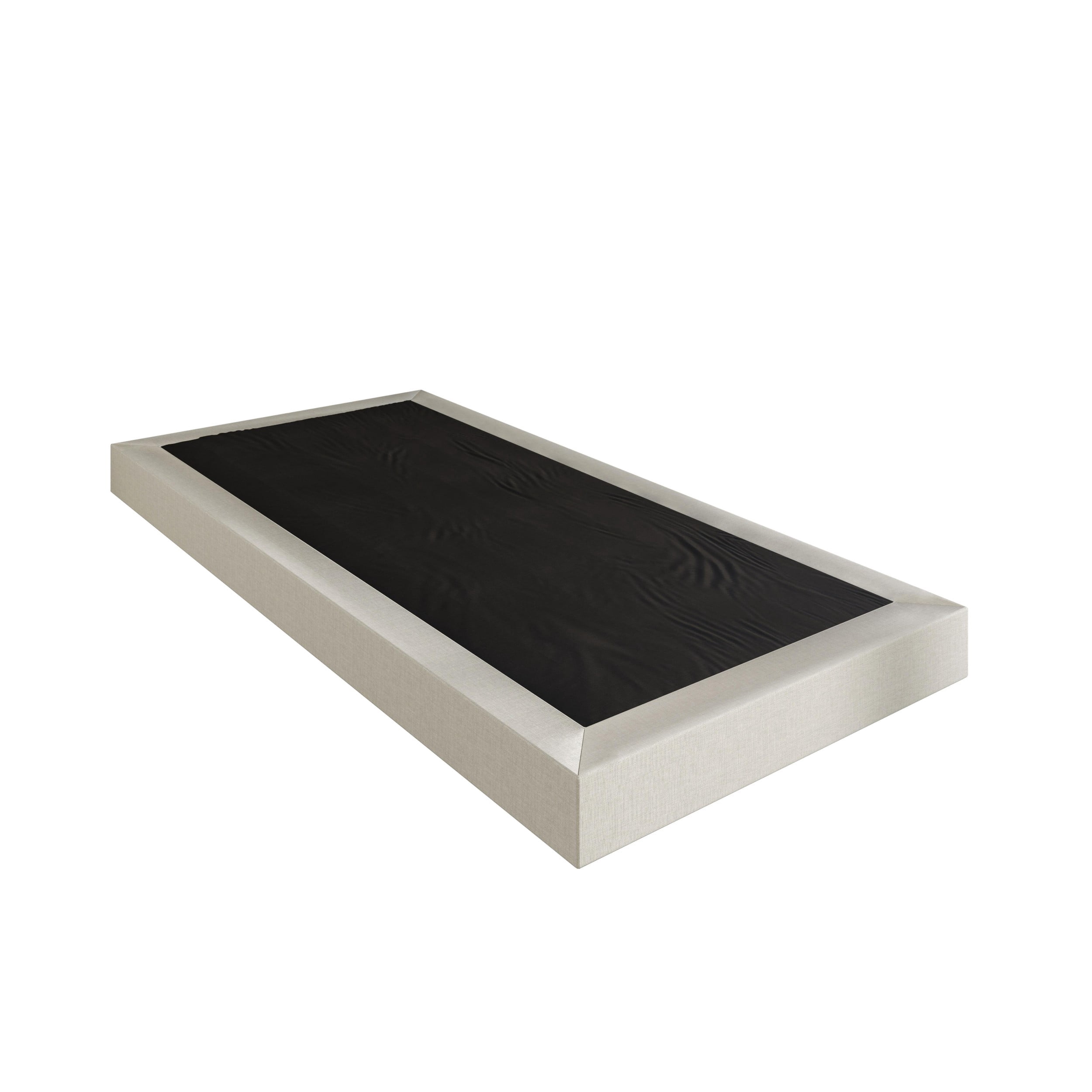 Home Design Walpi Full 5" Metal Box Spring Bed Foundation, Heavy-Duty Steel Support, Warm Gray/Black