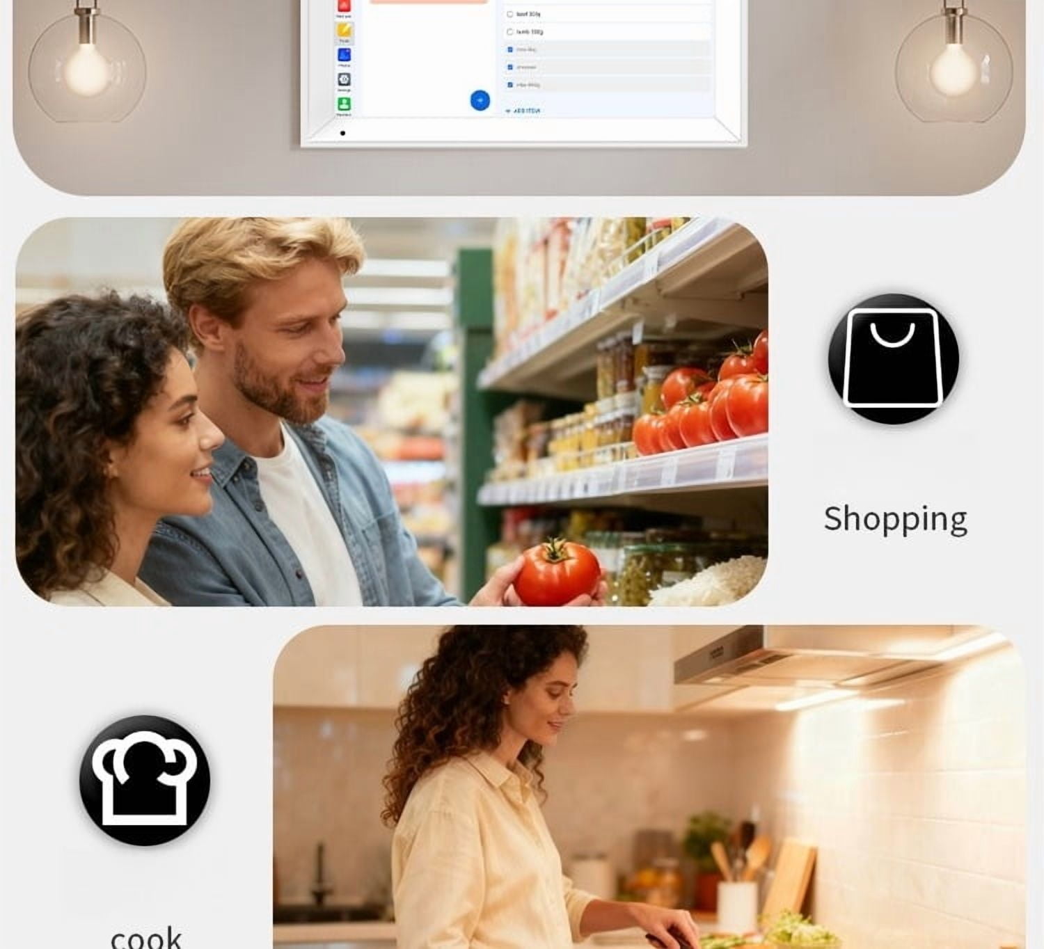 BekinTek 10.1 Inch Digital Calendar & Smart Chore Chart, 1080P Touchscreen Family Schedule Planner with 32GB WiFi, Meal Planner, Wall & Desk Mount