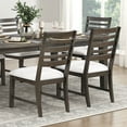 thumbnail image 3 of Dark Espresso Finish Dining Set 7pc Table with Extension Leaf and Upholstered Chairs Wooden Furniture, 3 of 7