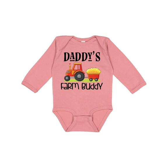 Inktastic Daddy Farm Buddy Cute Tractor Boys or Girls Long Sleeve Baby Bodysuit