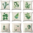 thumbnail image 2 of Funda de almohada decorativa de lino de estilo Simple, funda de cojín de hoja verde, decoración del hogar, sala de estar, sofá, 60x60, 50x50, 45x45, 2 of 4