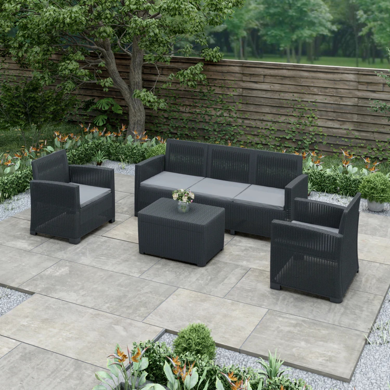 Alta 5 seater rattan corner sofa set sales
