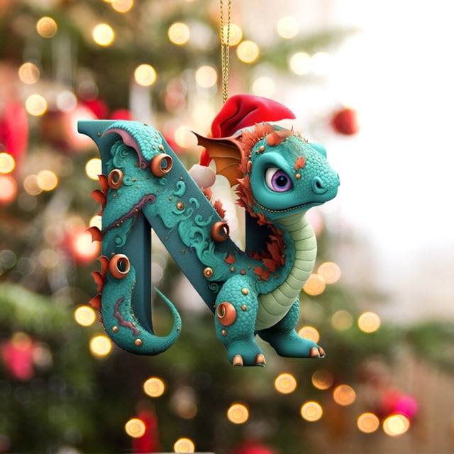 Colgante Navideño de Dinosaurio, Adorable Adorno para Amantes de Los Perros, Ideal para El Árbol de Navidad, Regalo para Amantes de Los Perros, Decoración Caprichosa para El Hogar, Acrílico de Alta C