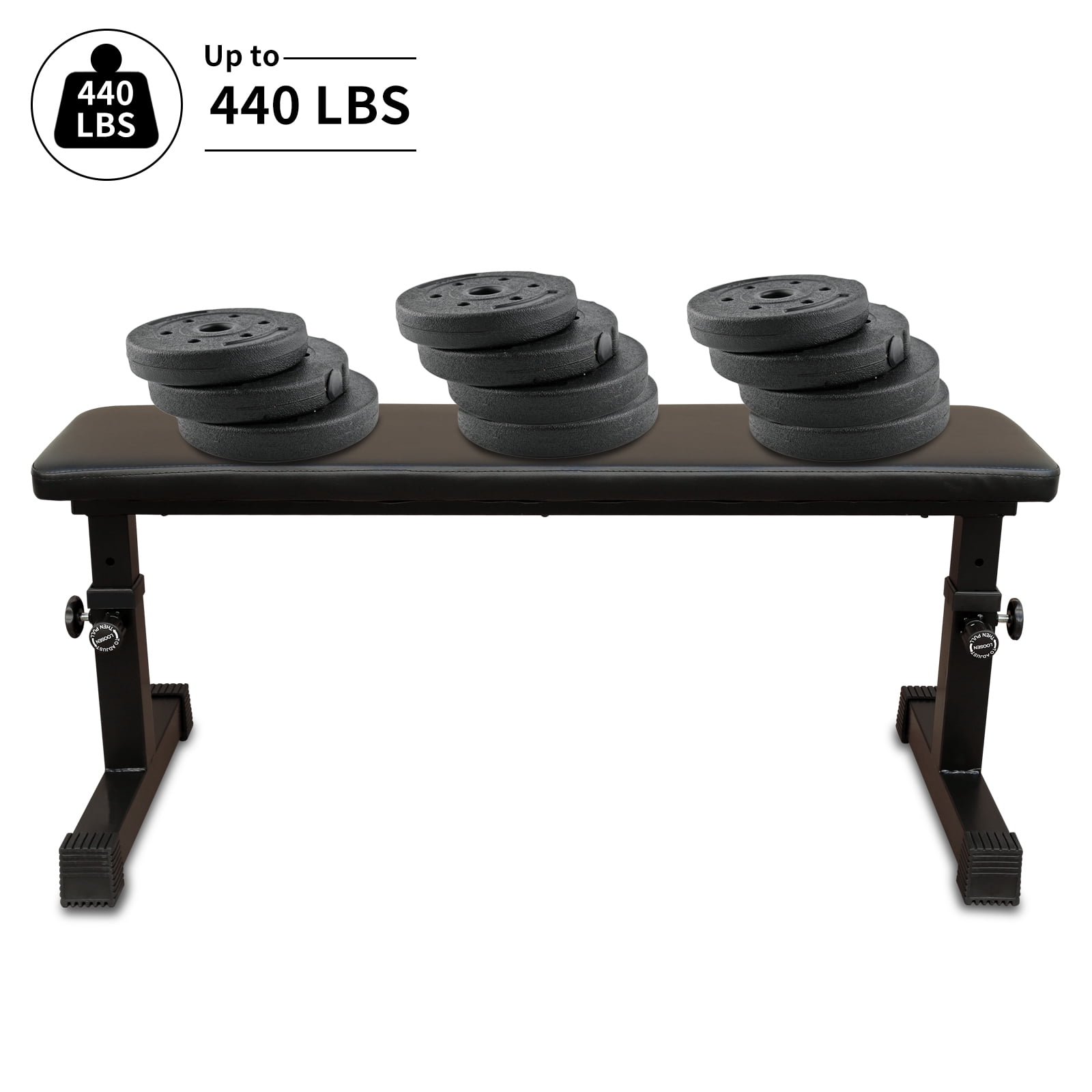 HooKung Flat Weight Bench for Strength Training Universal Adjustable Height