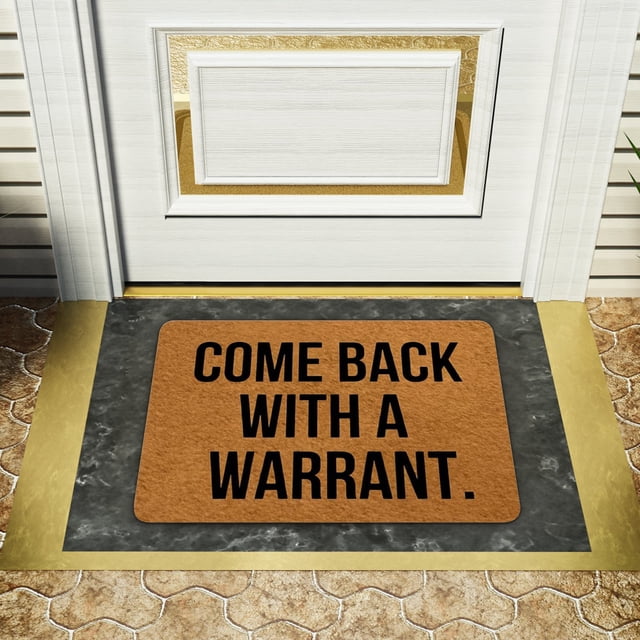 Meitianfacai Doormat For Home Entrance With Warrant Themed Design, Non-Slip Backing Carpet Mat For Indoor And Outdoor Use, Durable Area Rug With Easy Maintenance And Versatile Sizing Options