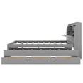 thumbnail image 6 of Full Size Wooden Led Platform Bed With Trundle, With Storage Headboard, With Drawers, Gray, 6 of 9