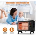 thumbnail image 4 of ETL Portable Radiant Heater, 1250W/1500W Space Heater for Indoor Use, Rapid Heating with Adjustable Thermostat, Perfect for garages, Black, 4 of 8
