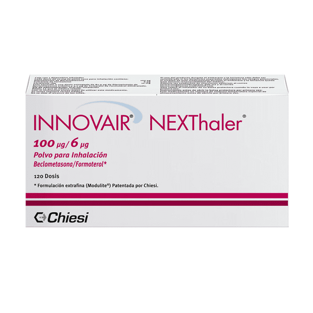 Innovair Nextha Polvo Para Inhalación 100 Mcg/6 Mcg Caja Con 120 Dosis blanco Innovair PIEZA