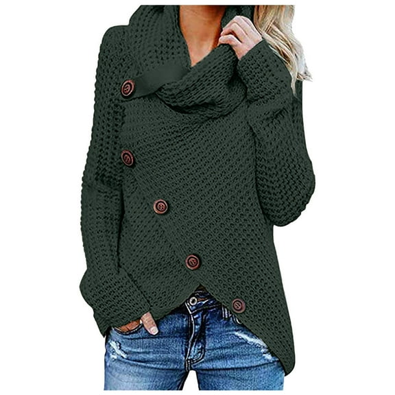 Hueook Turtleneck Sweaters for Women Plus Size Winter Fall Long Sleeve Soild Color Fashion Casual Lightweight Loose Knit Pullover Sweater Tops