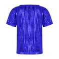 thumbnail image 4 of Toddler Tshirt Toddler Girls Boys Casual Sequin Glitter Party Carnival Gown Short Sleeves Vest Top Comfort Colors Tshirt(Color:Blue,Size:6-7 Years), 4 of 5