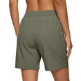 thumbnail image 3 of Women Hiking Shorts Wrinkle Resistant Loose Fit 9 Inch Bermuda Short Beach Picnic Road Trip Adjustable Drawstring Pocket Casual Golf Shorts, 3 of 3